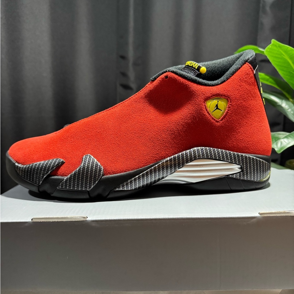 Jordan 14 Ferrari Red and Black Sneakers